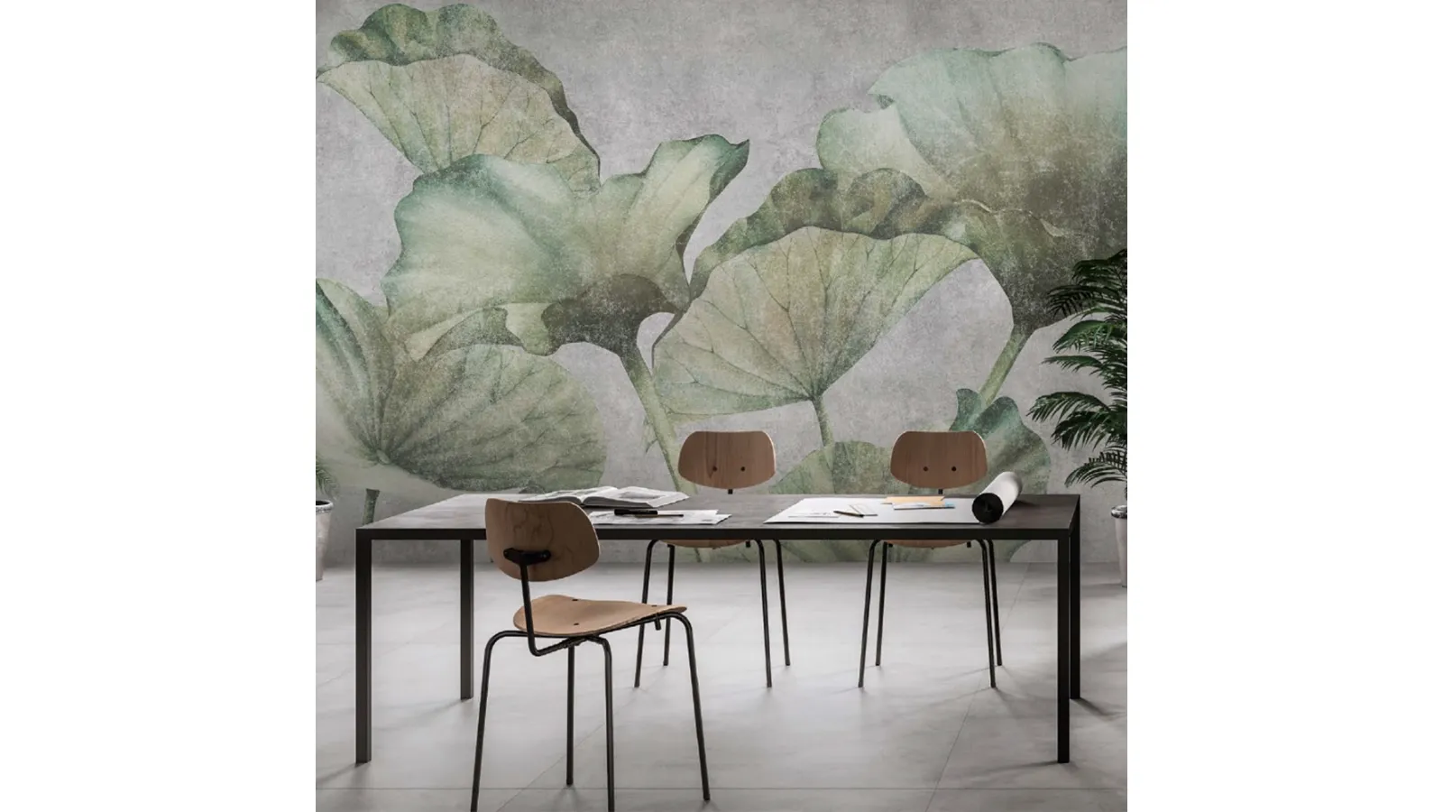 Carta da parati Lotus Leaves di Adriani e Rossi
