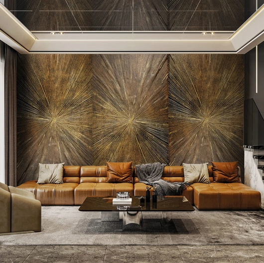 Carta da parati Metal Ray di London Art