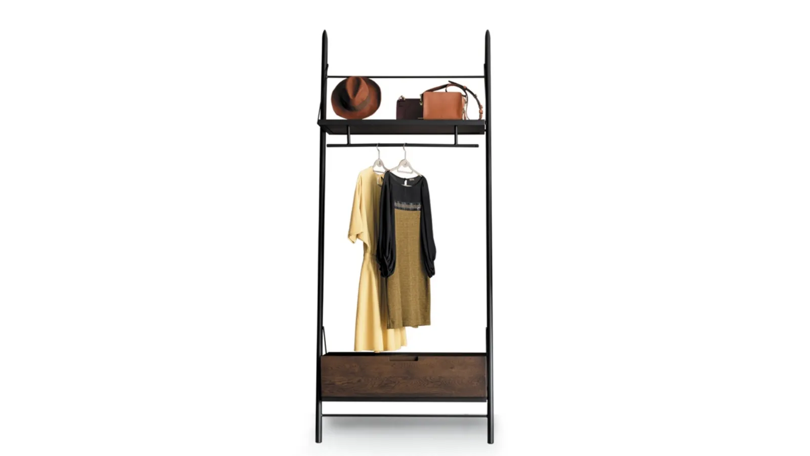 Appendiabiti Easy Closet in metallo e legno di Devina Nais