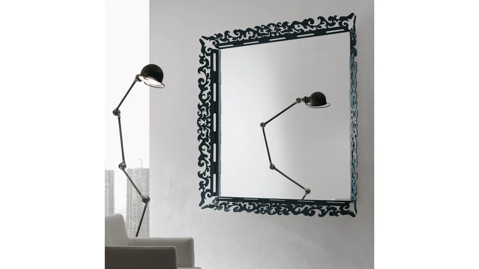 Specchio Mirror con cornice in plexiglass di Ponti Terenghi