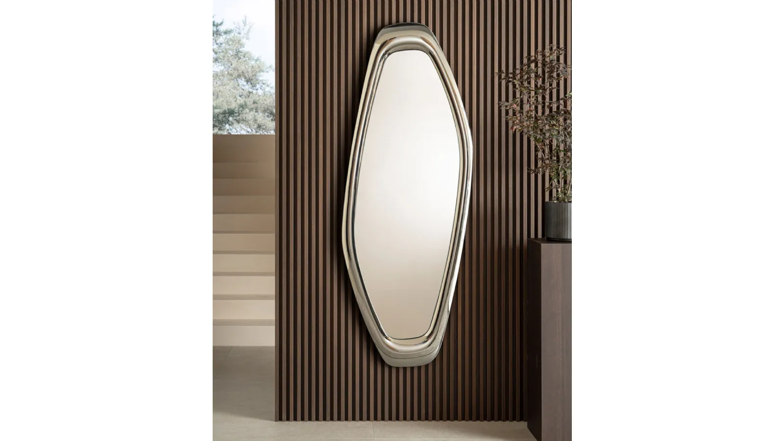 Specchio Soul con cornice in cristallo di Riflessi
