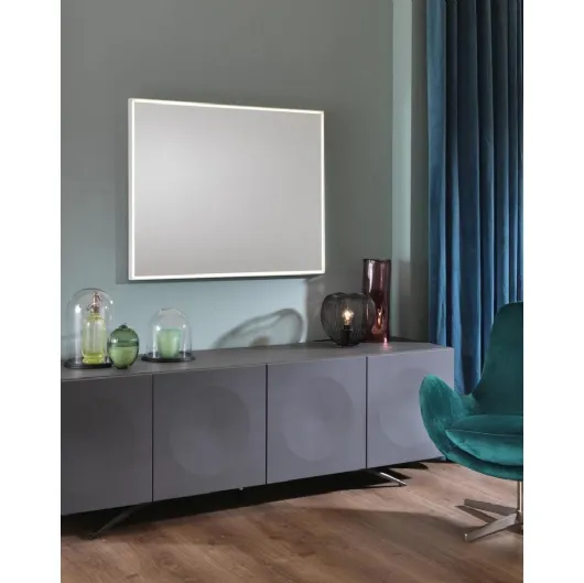 Specchio Lumen con cornice in alluminio di Stones