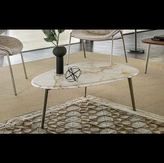 Tavolino con top in marmo Coffee di Riflessi