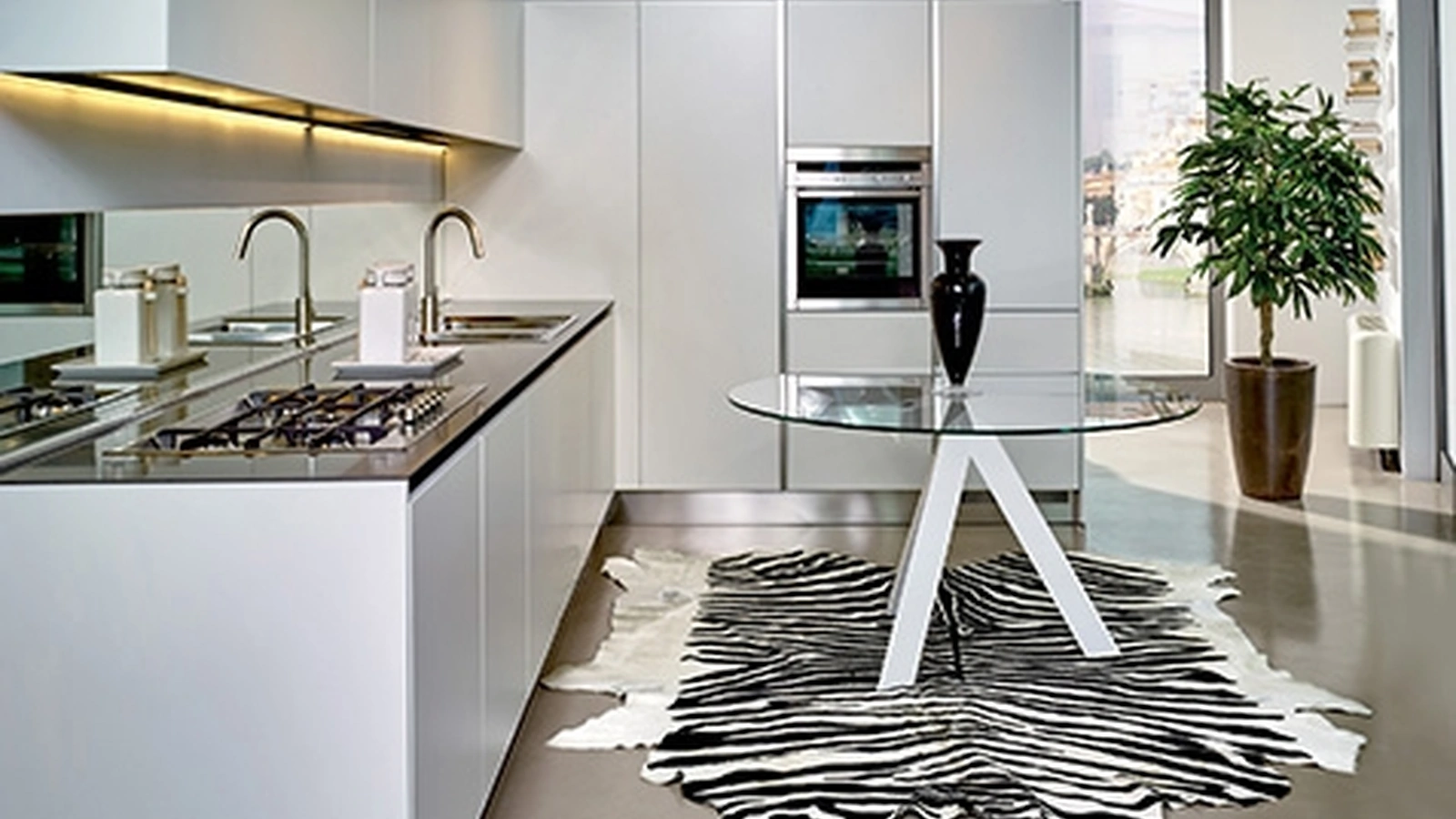 Tappeto in pelle stampata Zebra di Sitap