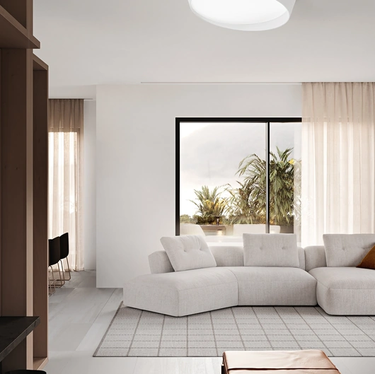 Lampada a soffitto Half in alluminio di Ondaluce