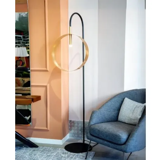 Lampada Led Loop PT in metallo verniciato grafite di Riflessi
