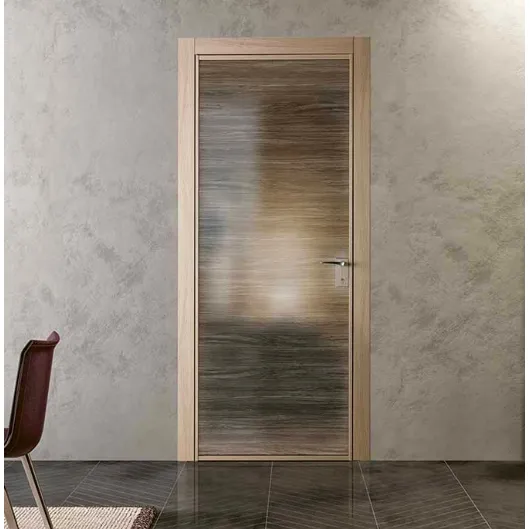 Porta per interni battente Grafite Glass Grano in vetro con telaio in alluminio di BiHome