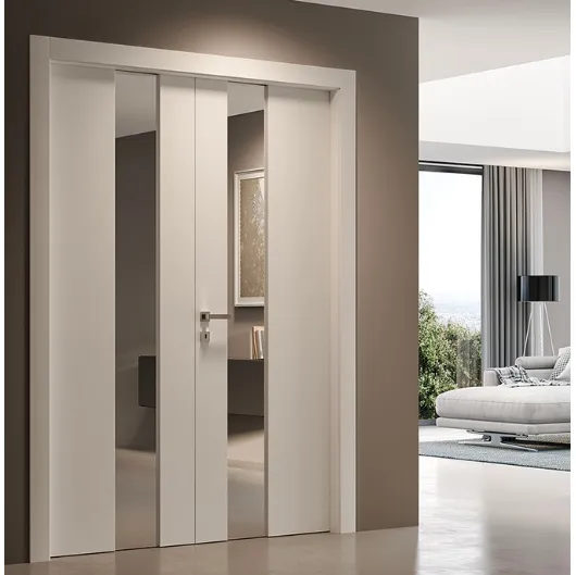 Porta per interni CL V Bianco Opaco con inserti in vetro Doppio Battente di BiHome