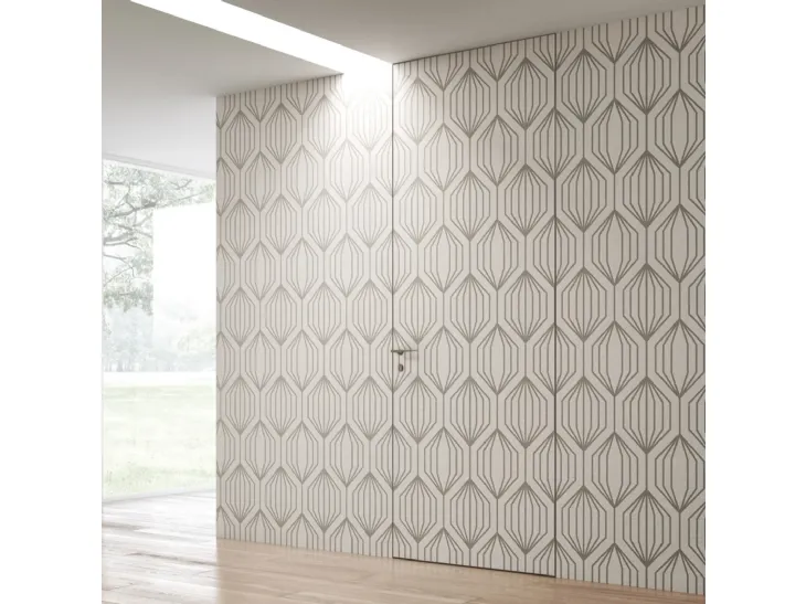 Porta con decorazione Filomuro Battente Primer Verniciabile di Bihome