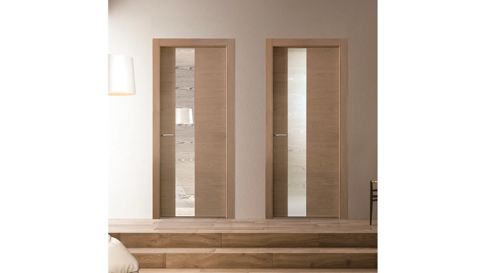 Porta per interni battente in laminato e vetro Materik 111 MV Nocciola di BiHome