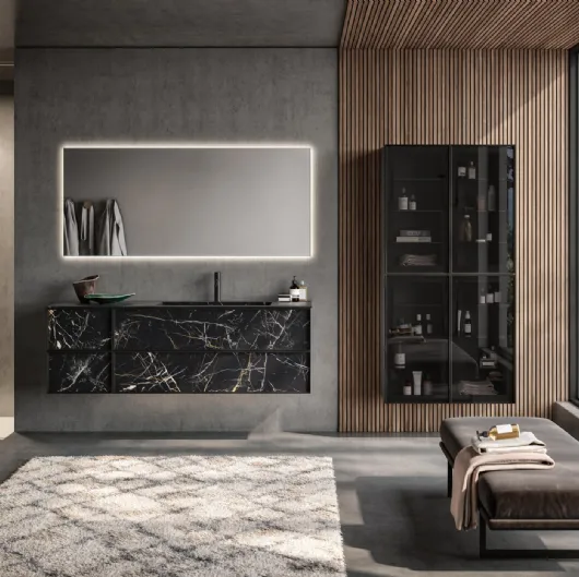 Mobile da Bagno sospeso in gres effetto marmo Class 07 di GB Group