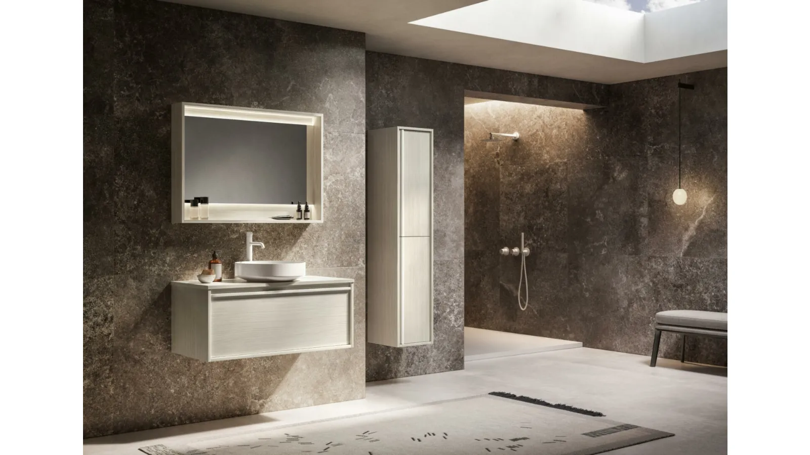 Mobile da Bagno sospeso in essenza rovere nordico Magik 09 di GB Group