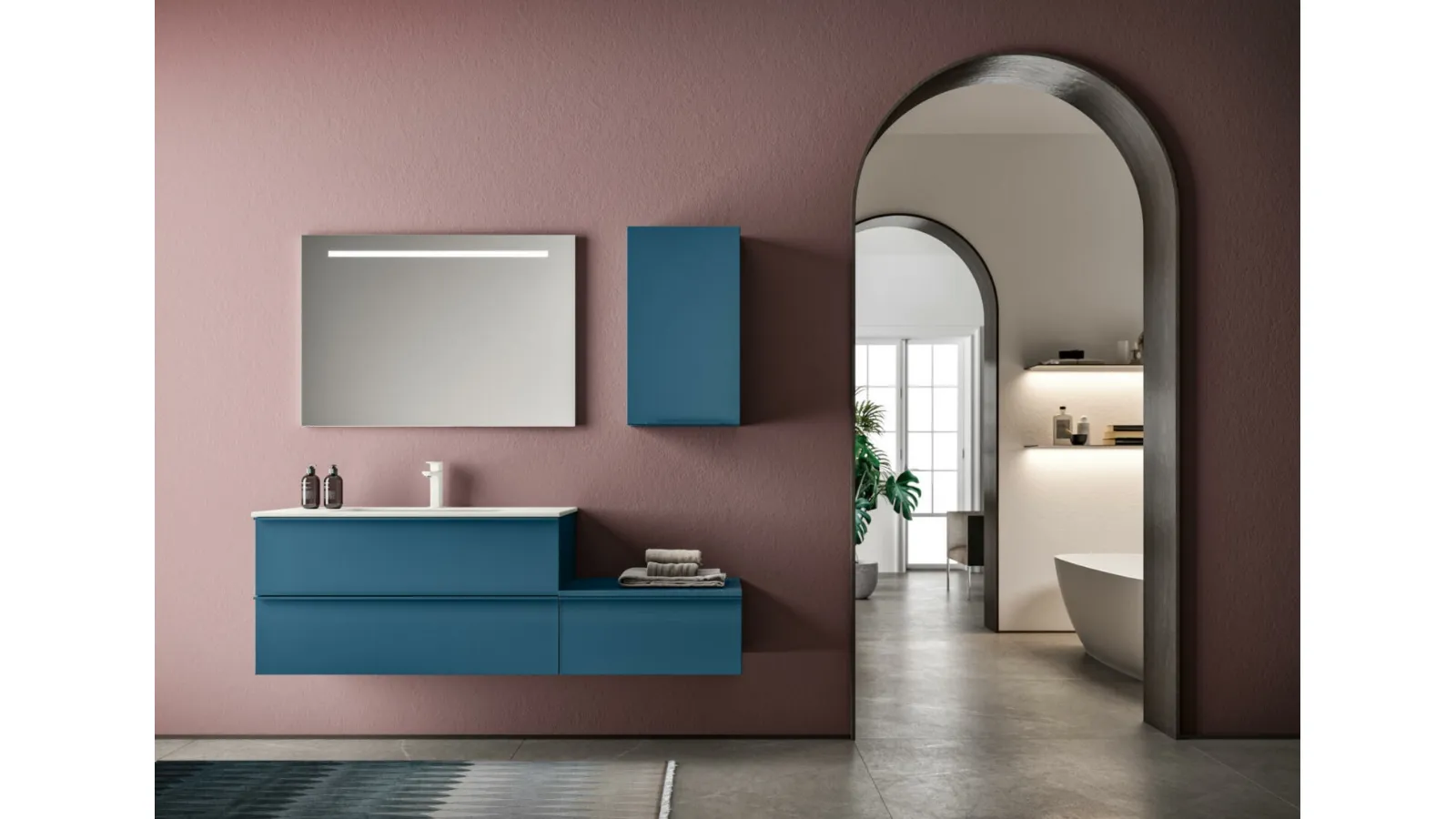 Mobile da Bagno sospeso in laccato opaco Timeless 04 di GB Group