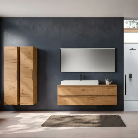 Mobile da Bagno sospeso in essenza nativo cotto Timeless 07 di GB Group