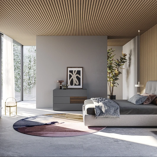 Letto Adagio in tessuto imbottito di Colombini Casa