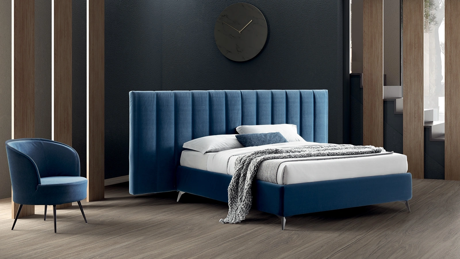 Letto con testiera trapuntata Mia XL di Stilfar Italia