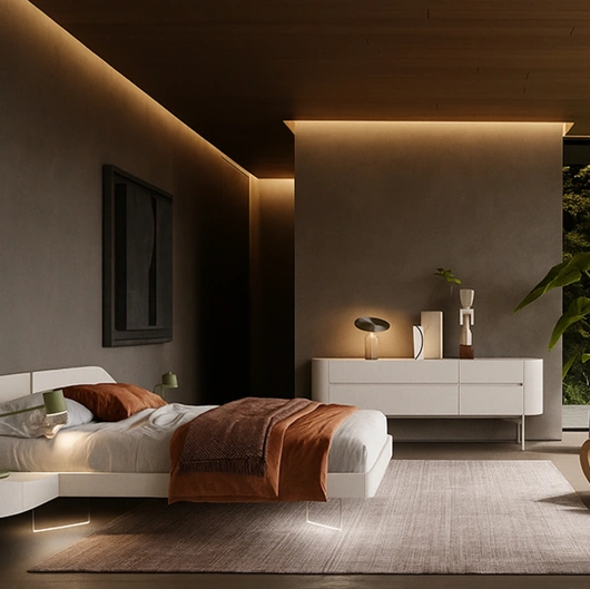 Letto Ottanta laccato latte di Voltan