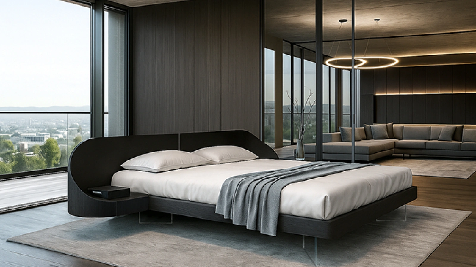 Letto Ottanta laccato nero di Voltan