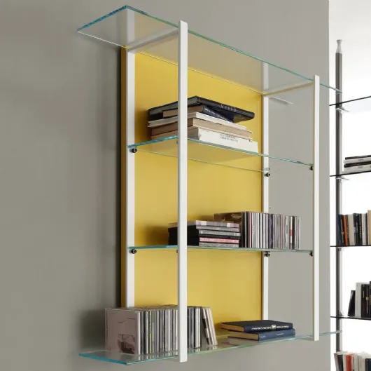 Libreria sospesa Icon 01 in metallo e vetro di Ponti Terenghi