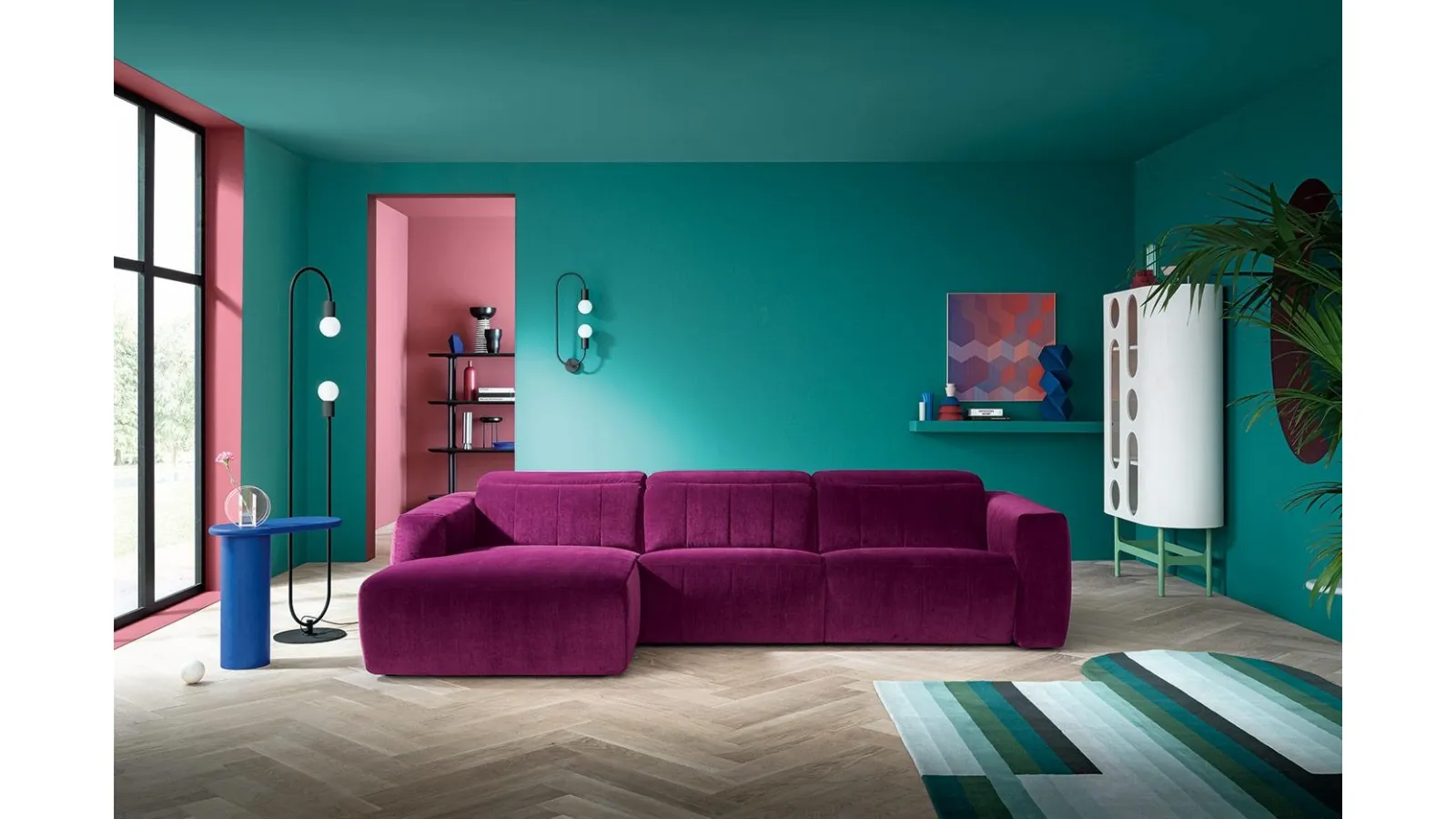 Divano relax con penisola Kensington di Felis