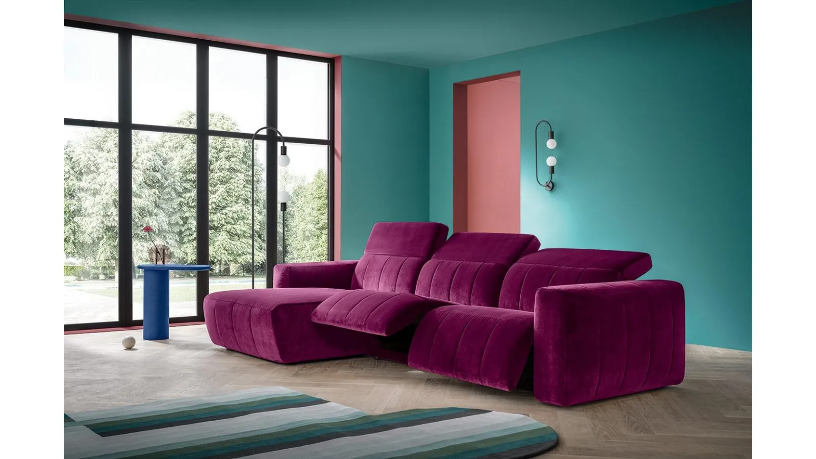 Divano relax con penisola Kensington di Felis