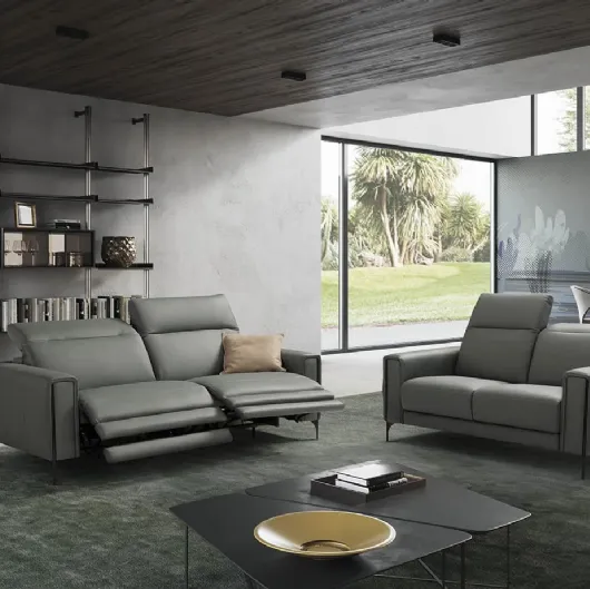 Divano relax lineare in pelle Gary di Egoitaliano