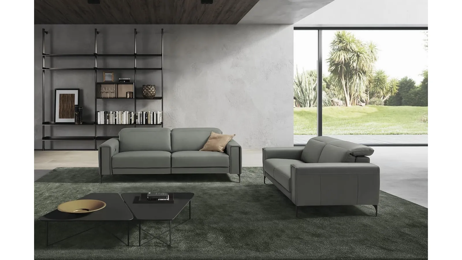 Divano relax lineare in pelle Gary di Egoitaliano