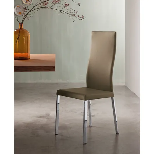 Sedia Denise Flex in pelle con schienale alto di Riflessi