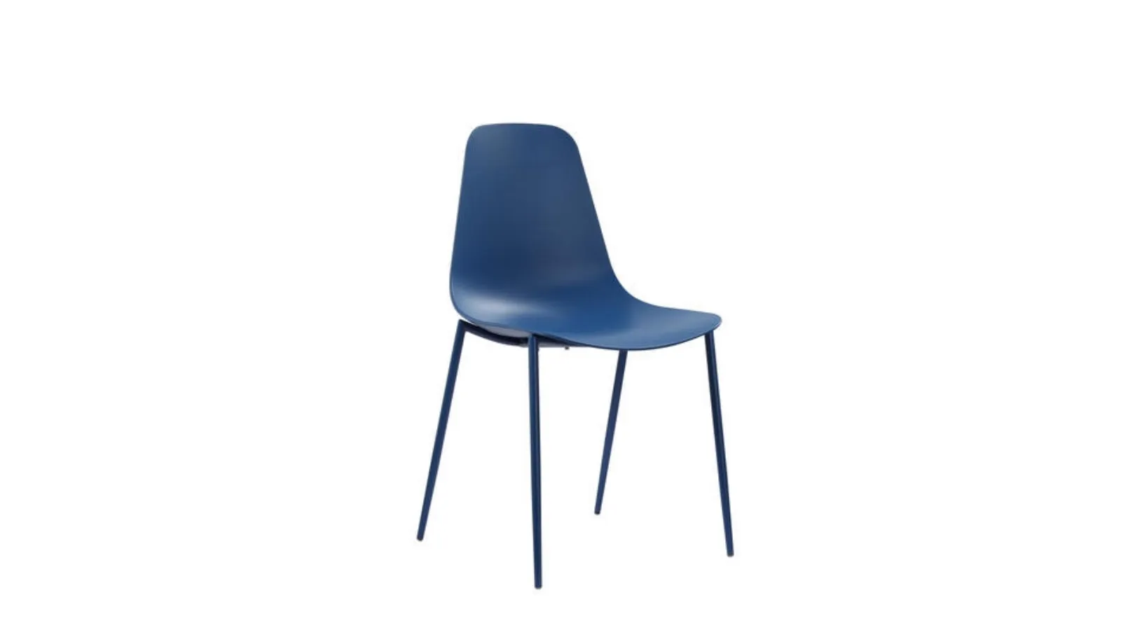 Sedia in vari colori in propilene Blu con gambe in metallo Frida di Stones