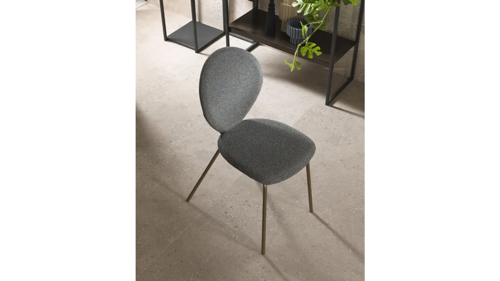 Sedia di design in tessuto Perla di Riflessi