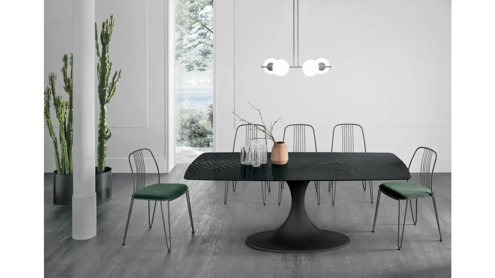 Tavolo Calice con top in vetro Target Point