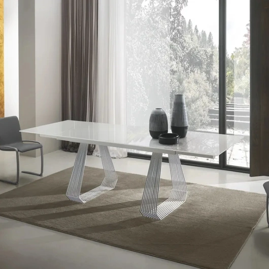 Tavolo allungabile Gateway in vetro laccato lucido di Zamagna