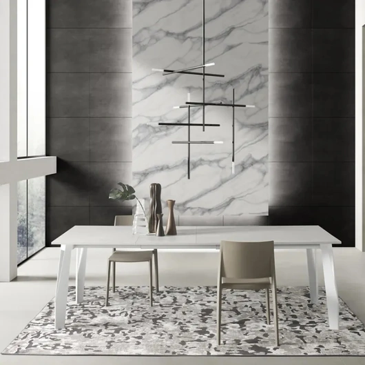 Tavolo allungabile Jet in melaminico cemento di Zamagna