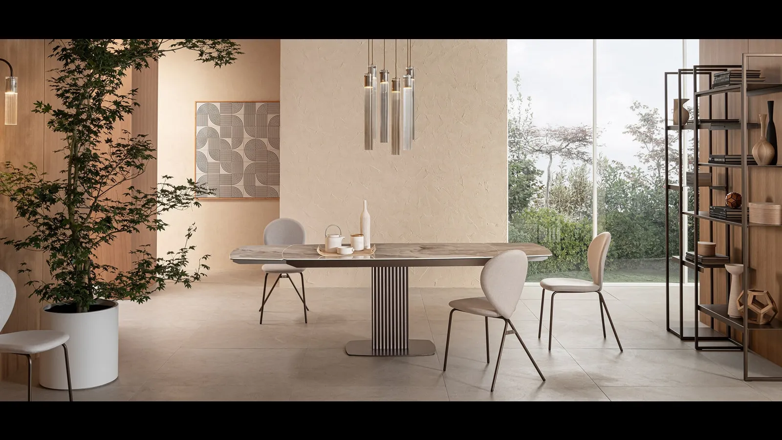 Tavolo allungabile di design Onda di Riflessi