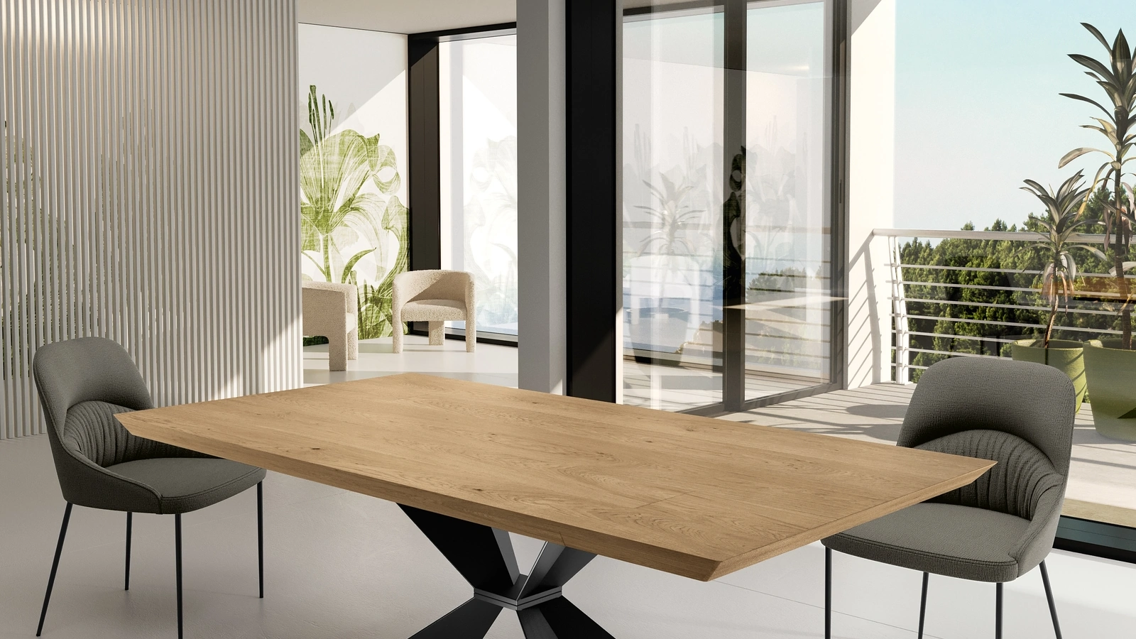 Tavolo con top in legno Stark di Stones