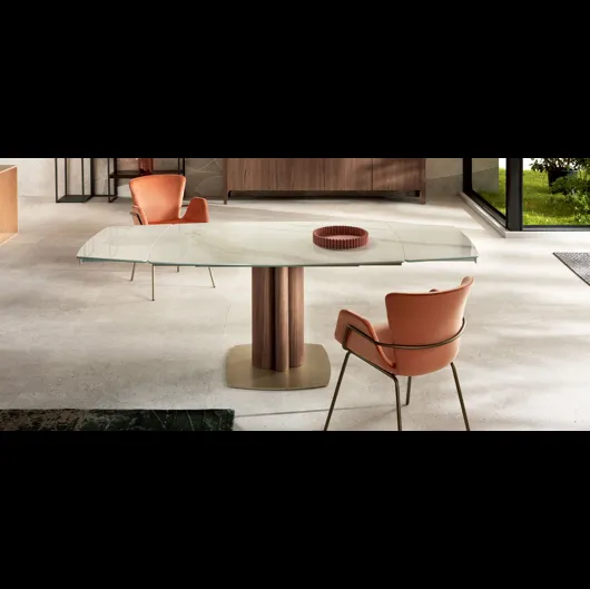 Tavolo allungabile in ceramica Towe di Riflessi