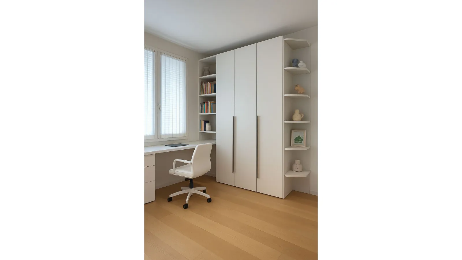 Versatilità e Stile: La Cameretta Evolutiva in Bianco e Azzurro Polvere