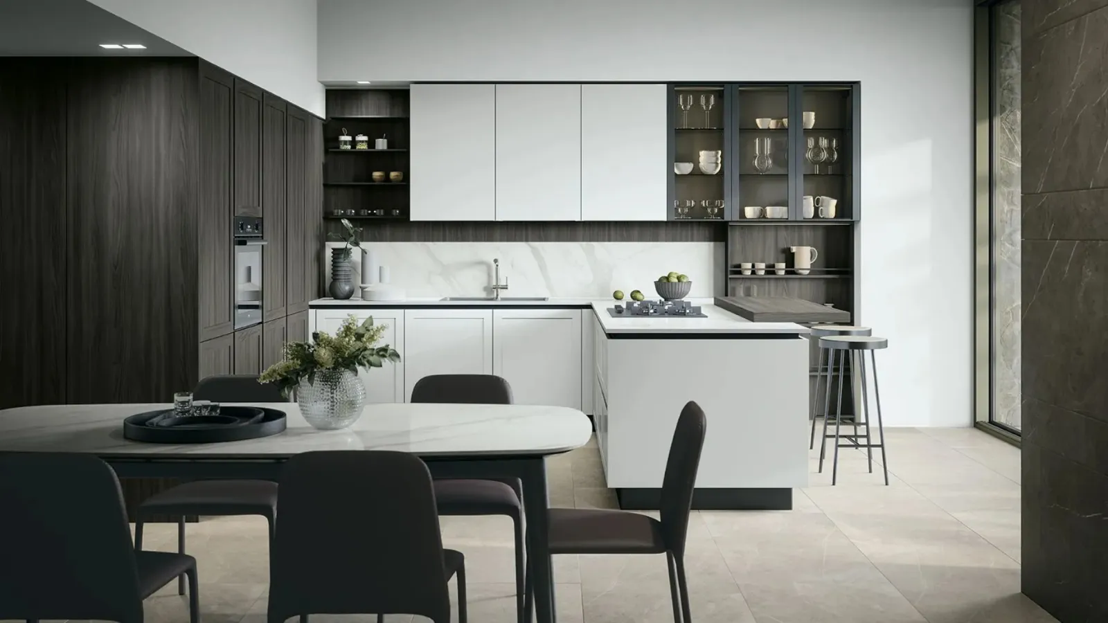Cucina Classica con penisola River 01 di Forma Cucine