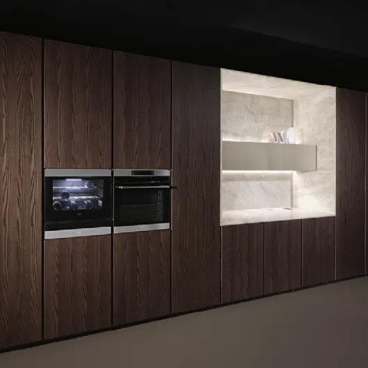 Cucina Design lineare in legno Altea 02 di Maistri
