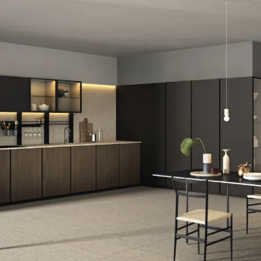 Cucina Design angolare Altea 07 in legno e laccato di Maistri