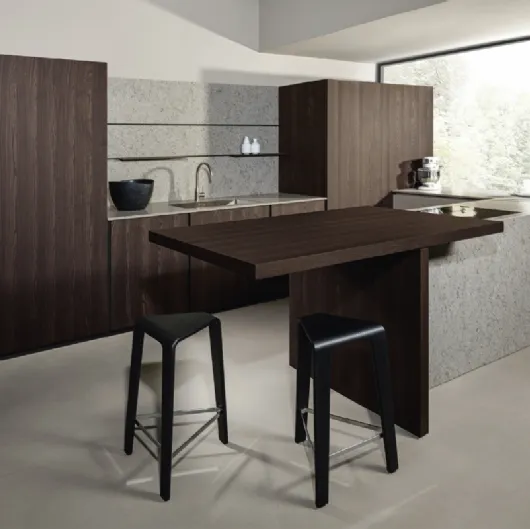 Cucina Design in legno con penisola Altea 03 di Maistri