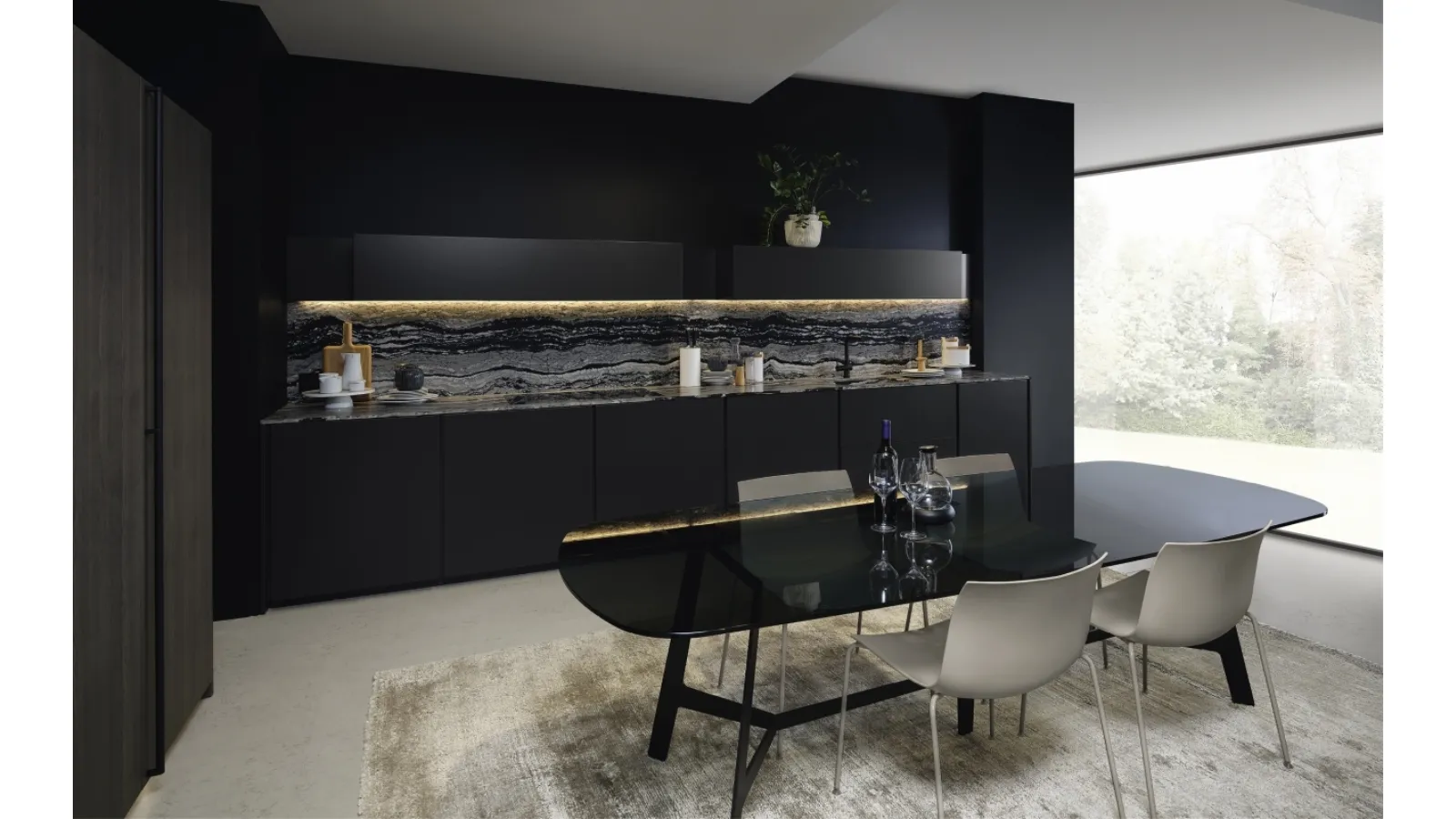 Cucina Design lineare in laccato opaco Altea 04 di Maistri
