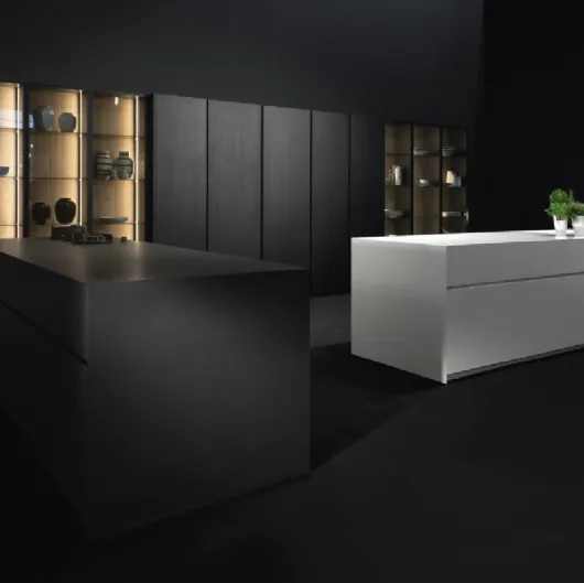 Cucina Design con doppia isola in legno e laccato Giza 07 di Maistri