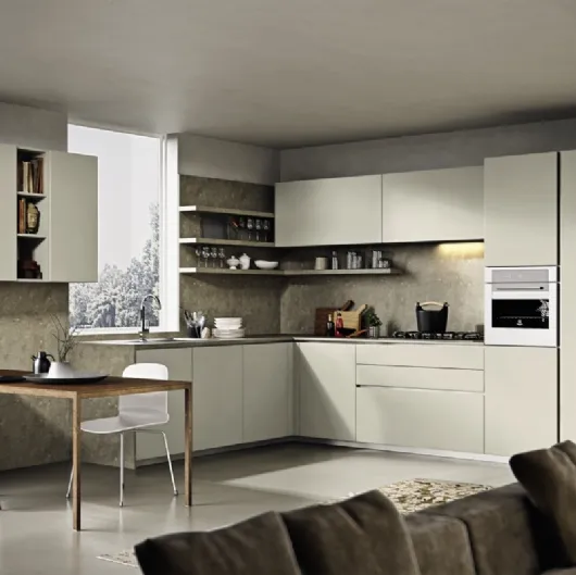 Cucina Design angolare Viva 10 in laccato opaco di Maistri