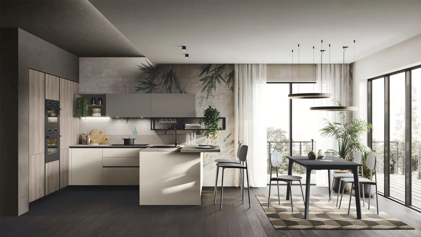 Cucina Moderna con penisola Art-Kaya di Stosa