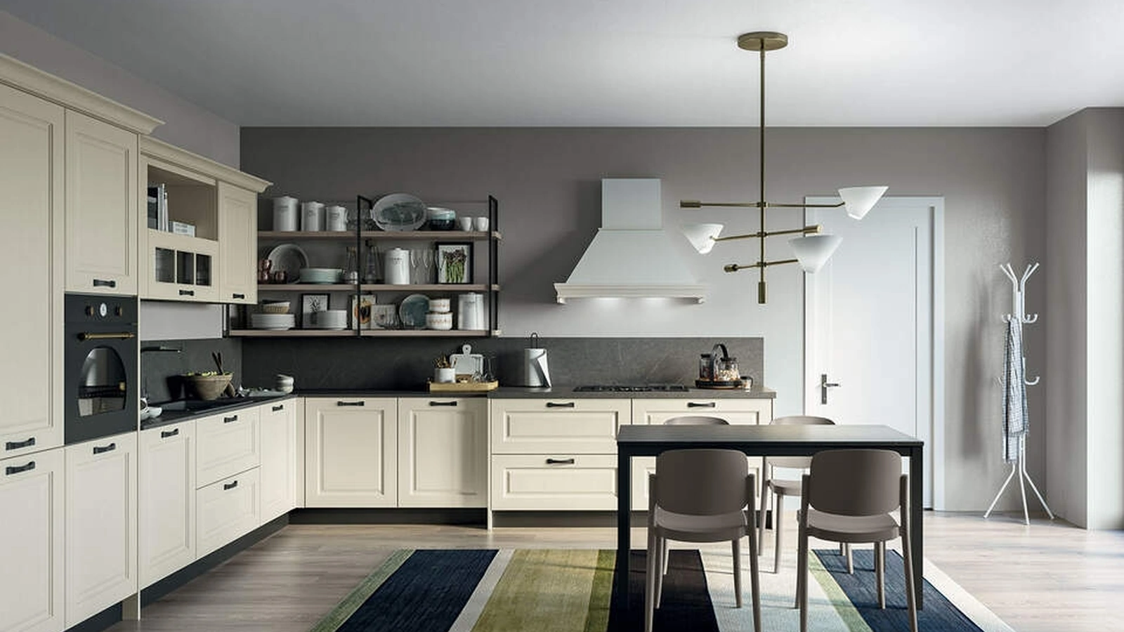 Cucina Moderna angolare Maya Composizione 04 in legno laccato di Prima Cucine