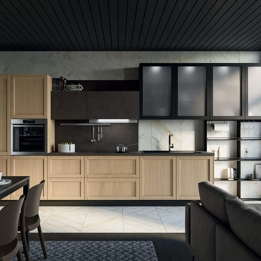 Cucina Moderna lineare Noah Composizione 03 in legno di Prima Cucine