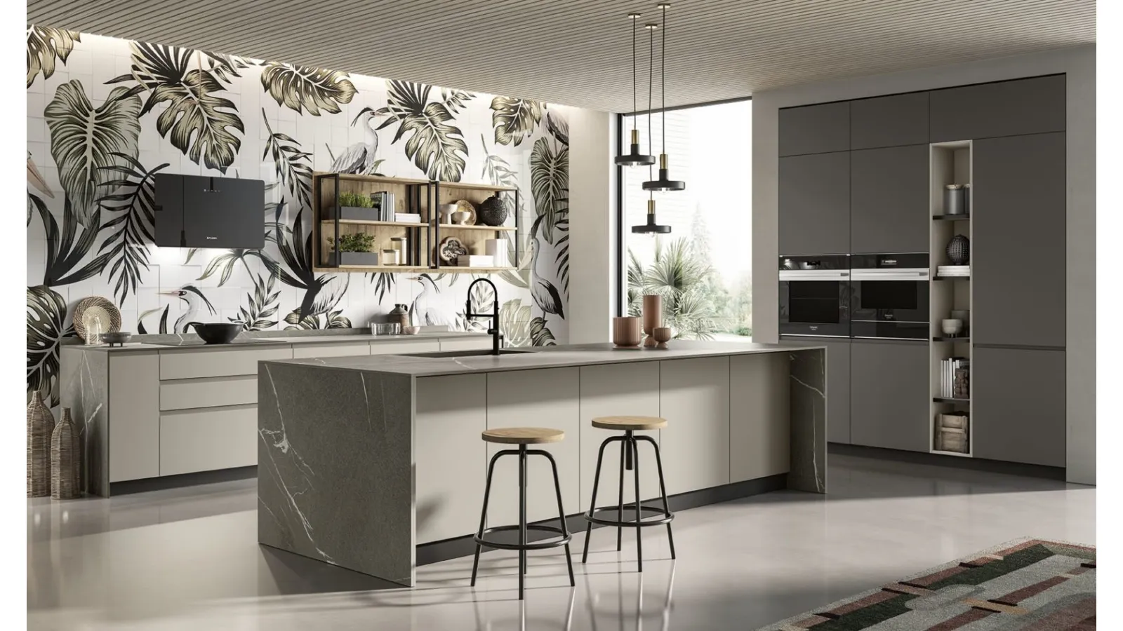 Cucina Moderna con isola Pura di Colombini Casa Artec