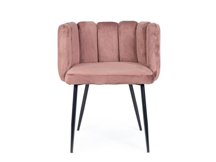 SEDIA PETALO VELLUTO ROSA 1