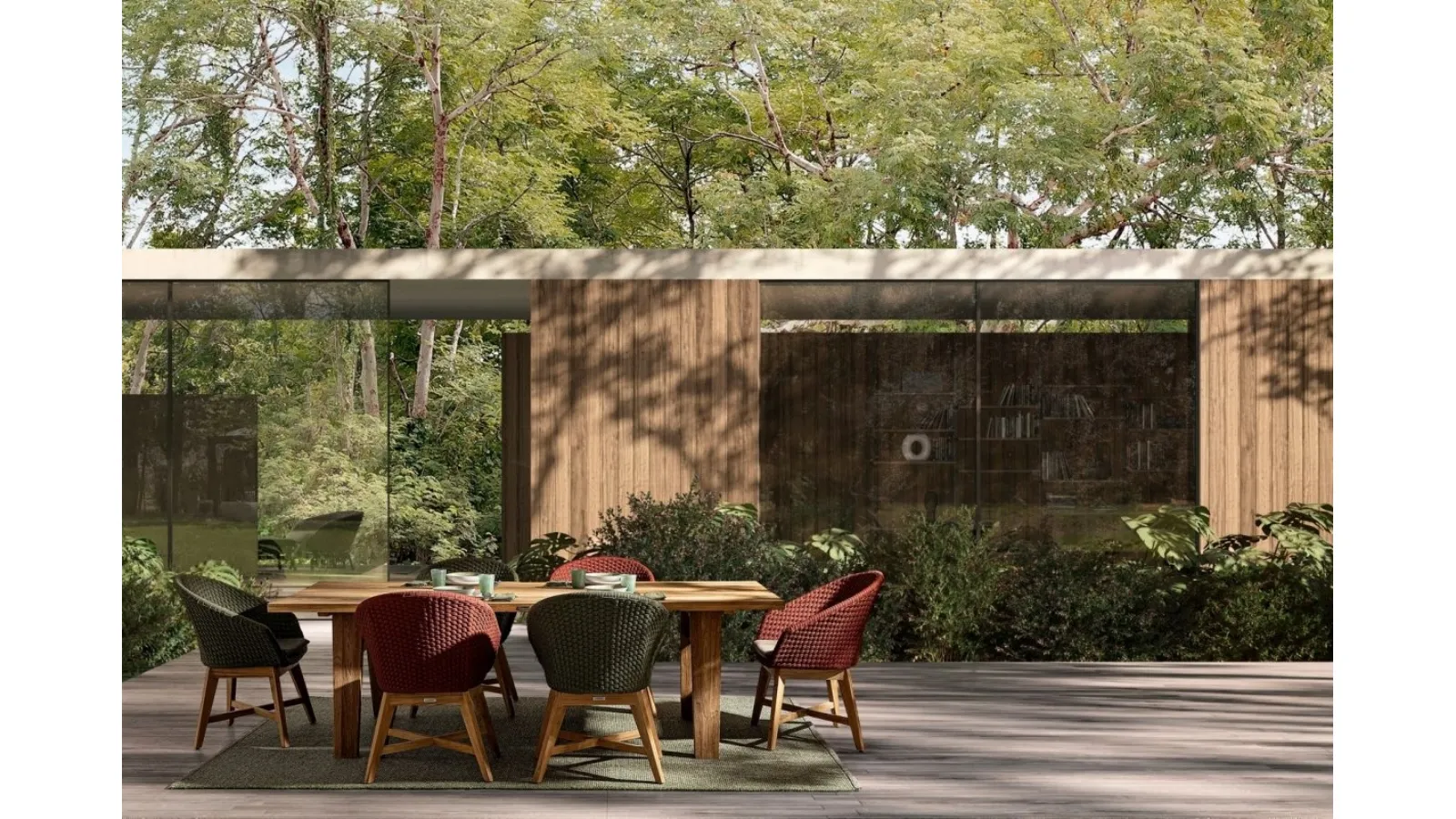 Sedia in corda e teak Coachella di Bizzotto